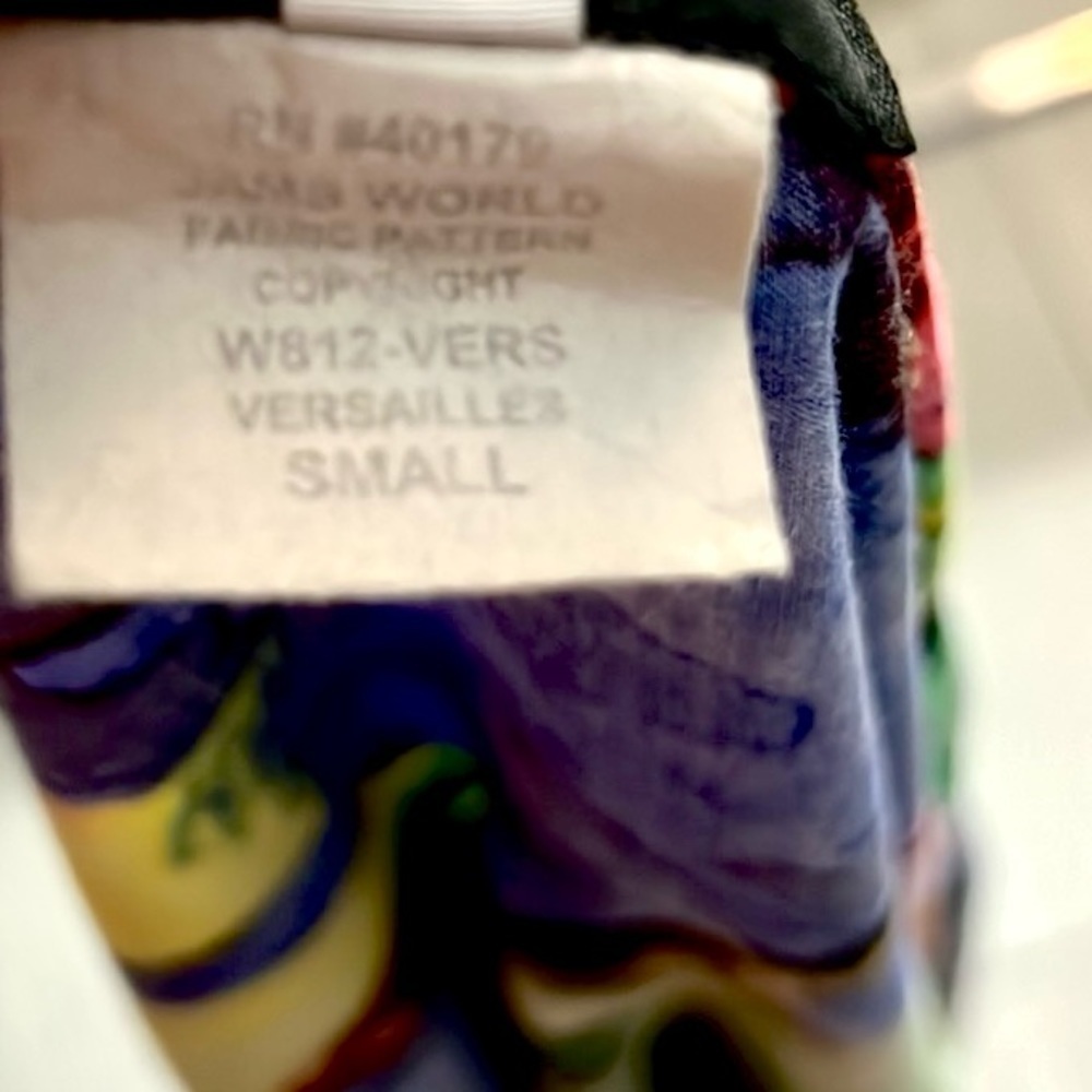 VTG Jam’s World Versailles Tropical Art Print Rayon Wrap Skirt Hawaii, Size S - Picture 5 of 7